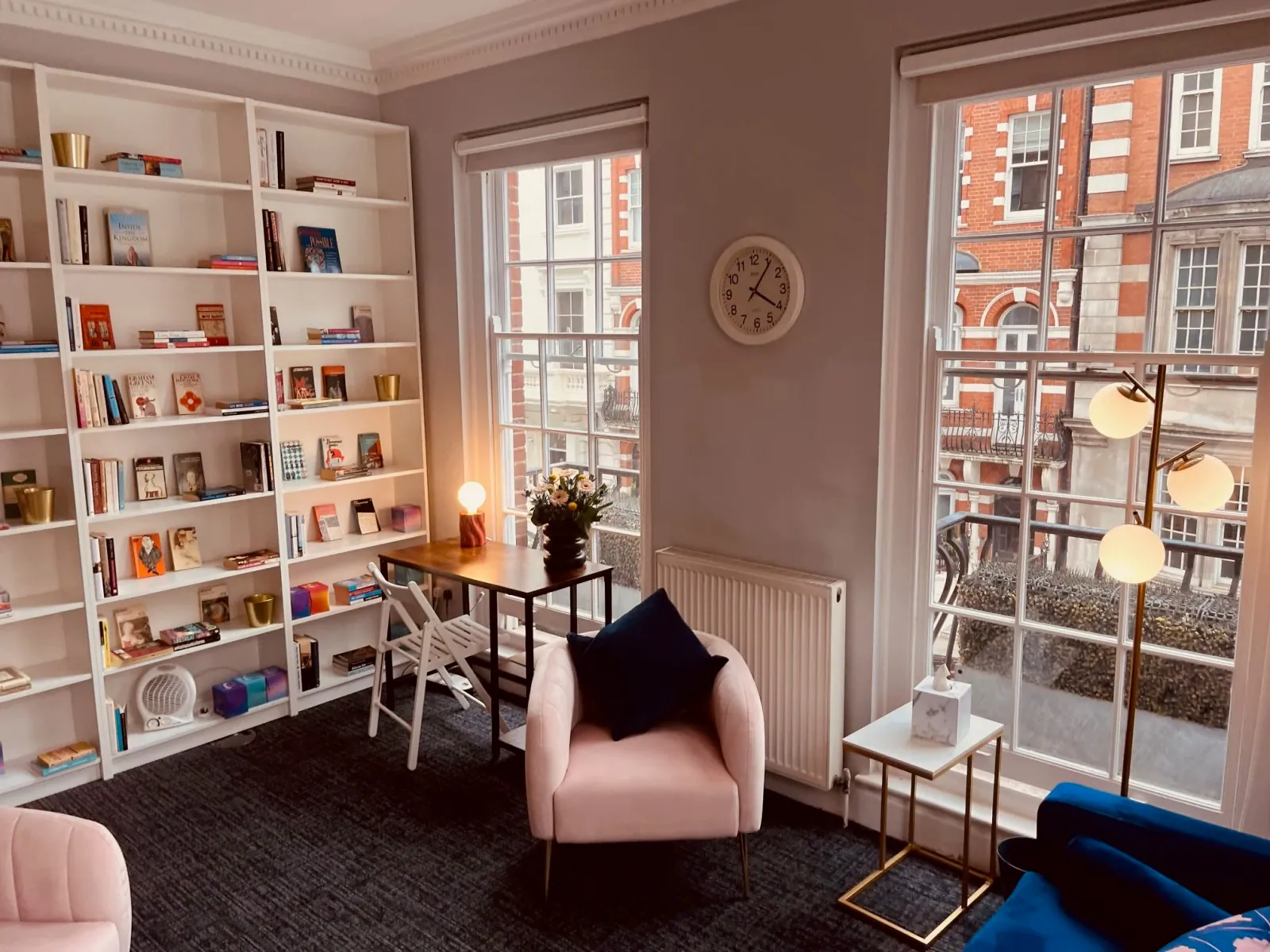 Corner therapy room near Harley Street